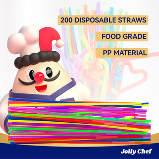 10.43 in Colorful Flexible Straws - Home Use & Juice Drinks - Jolly Chef - JOLLYCHEF