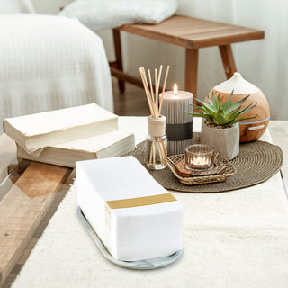 1 - Ply Gold Striped Pattern Paper Napkins - Guestrooms & Bathroom - LITOPAK - JOLLYCHEF