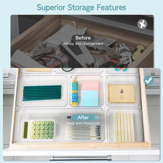 Clear Rectangular Stackable Plastic Drawer Organizer -   Kitchen & Bathroom Storage - JOLLYIN - JOLLYCHEF