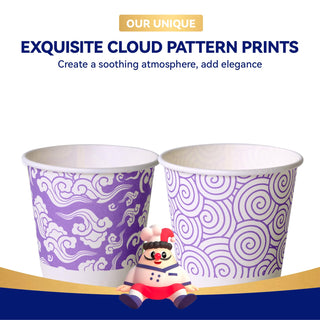3oz Purple Cloud Pattern Paper Dessert Cups - Party & Picnic - Jolly Chef - JOLLYCHEF