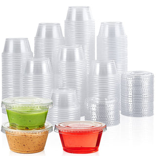 Multiple Sizes PET Plastic Portion Cups with Lids - Tasting Cup & snacks cups - Lilymicky - JOLLYCHEF
