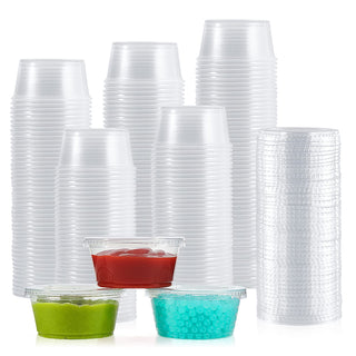 Multiple Sizes PET Plastic Portion Cups with Lids - Tasting Cup & snacks cups - Lilymicky - JOLLYCHEF