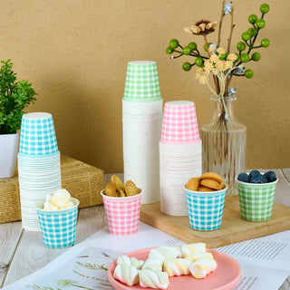 3oz 3 Color Striped Pattern Paper Dessert Cups - Mini Snack Cup & Cupcake - LITOPAK - JOLLYCHEF
