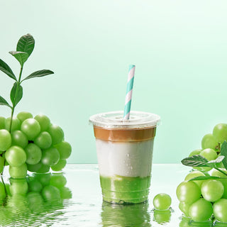 12oz/16 oz Clear Plastic Cups with Flat Slotted Lids - Juice & Smoothies - Jolly Party - JOLLYCHEF