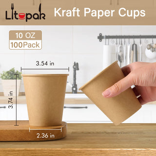 Multiple Size High End Brown Paper Coffee Cups - Diy Design & Office - LITOPAK - JOLLYCHEF