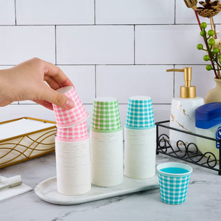 3oz 3 Color Striped Pattern Paper Dessert Cups - Mini Snack Cup & Cupcake - LITOPAK - JOLLYCHEF