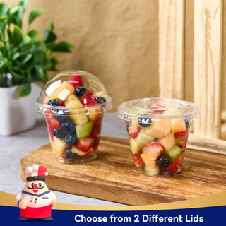 9oz/12oz/16oz/20oz Disposable Clear Plastic cups with Lid and Straw - Party & Picnic Use - Jolly Chef - JOLLYCHEF