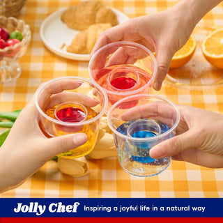4.5oz Clear Highly Durable Plastic Jager Bomb Cups - Vegas Bomb Drink & Party - Jolly Chef - JOLLYCHEF