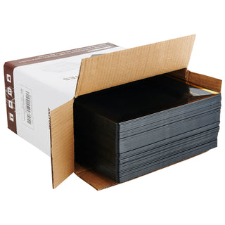 9.5in Black with Gold Rim Elegant Square Plastic Plates - Wedding & Holiday Dinner - Jolly Chef - JOLLYCHEF