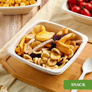 Natural Square Eco - Friendly Compostable Bowls - Snacks & Salads - Vplus - JOLLYCHEF