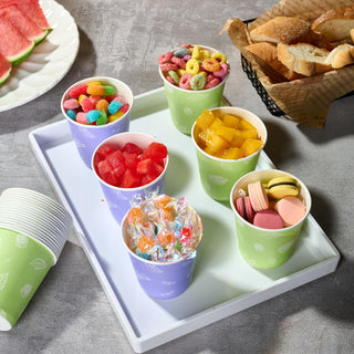 5oz Purple & Green Versatile Paper Dessert Cups - Party & Home Use - LITOPAK - JOLLYCHEF