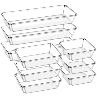 Clear Rectangular Stackable Plastic Drawer Organizer -   Kitchen & Bathroom Storage - JOLLYIN - JOLLYCHEF