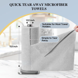 12inx12in Gray Tear Away Perforated Microfiber Cleaning Cloth - Kitchen & Car Cleaning - honova - JOLLYCHEF