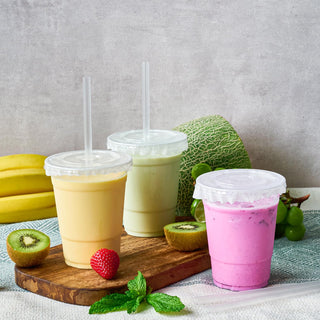 9oz/12oz/16oz/20oz Disposable Clear Plastic cups with Lid and Straw - Party & Picnic Use - Jolly Chef - JOLLYCHEF
