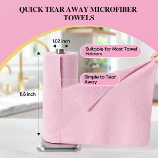 12inx12in Pink Tear Away Perforated Microfiber Cleaning Cloth - Kitchen & Car Cleaning - honova - JOLLYCHEF