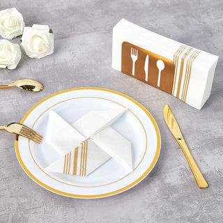 1 - Ply Silver Striped Pattern Disposable Hand Towels - Guestrooms & Restaurants – Vplus - JOLLYCHEF