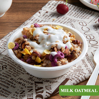 12oz/ 16oz White Wide Mouth Eco - Friendly Compostable Bowls - Snacks & Salads - Vplus - JOLLYCHEF