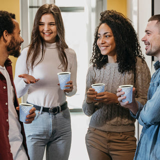 Multiple Sizes Blue Paper Coffee Cups - Hot Beverages & Office - MUCHII - JOLLYCHEF