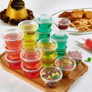 Multiple Sizes PET Plastic Portion Cups with Lids - Tasting Cup & snacks cups - Lilymicky - JOLLYCHEF