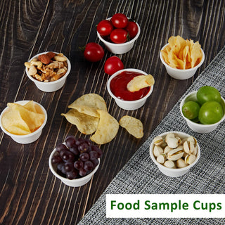 2oz/ 4oz Natural Round Composable Souffle Cups - Sauce & Sample Tasting - Vplus - JOLLYCHEF
