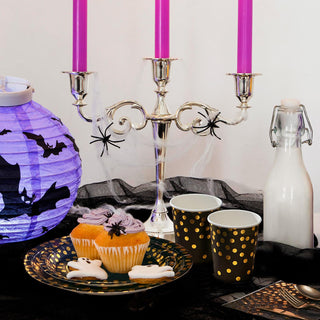 Black and Rose Gold Elegant & BPA - Free Dinnerware Sets - Halloween & Birthday Party - JOLLY PARTY - JOLLYCHEF