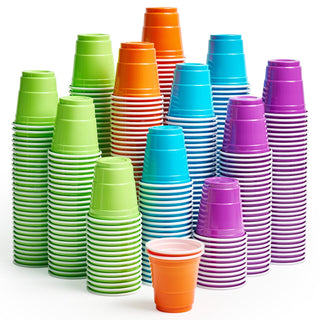 2oz Multicolor Plastic Shot Cups - Tasting & Parties - Lilymicky - JOLLYCHEF