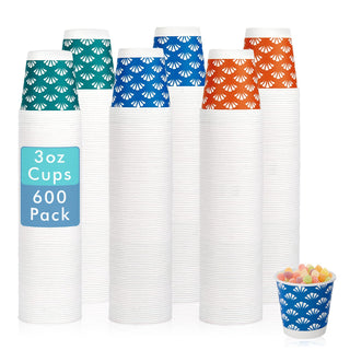3oz Multicolor Floral Shape Bathroom Cups - Mouthwash & Parties - JOLLYPACK - JOLLYCHEF