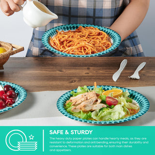 8.375in Green and Black Pattern paper plates - Dinner Parties & Themed Events - JOLLY PARTY - JOLLYCHEF