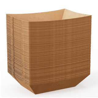 1/4lb / 2lb / 3lb Kraft Brown Paper Food Trays - Snacks & French Fries - JOLLY CHEF - JOLLYCHEF
