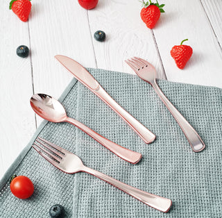 Rose Gold Plastic Knives, Forks & Spoons - Catering & Wedding - FOCUSLINE - JOLLYCHEF