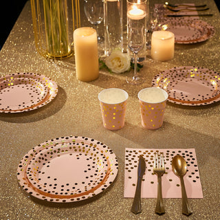 Pink, Rose Gold Disposable Dinnerware Set - Holiday Parties & Birthdays - JOLLY PARTY - JOLLYCHEF