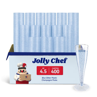 4.5oz Blue Glitter PS Plastic Dessert Cup - Plastic Champagne Flutes & Wedding - Jolly Chef - JOLLYCHEF