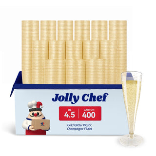 4.5oz Gold Glitter PS Plastic Dessert Cup - Plastic Champagne Flutes & Wedding - Jolly Chef - JOLLYCHEF