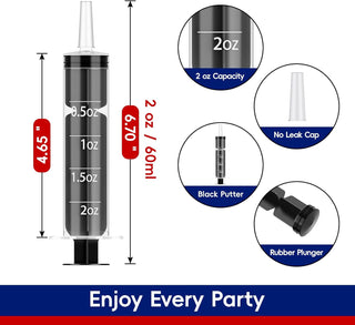 2oz Black Shot Syringes - Halloween Party & Jelly Shot - Jolly Chef - JOLLYCHEF
