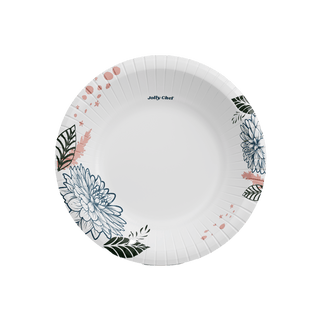 8in/ 10in Flower Pattern Elegant Paper Plates - Party & Wedding - Jolly Chef - JOLLYCHEF