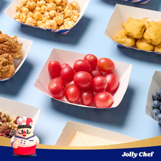 1/4lb / 2lb / 3lb Leak - Resistant Disposable Paper Food Trays - Picnic & Food Truck Use - Jolly Chef - JOLLYCHEF