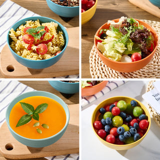 26oz Multicolor Round Lightweight & BPA - Free Wheat Straw Cereal Bowl - Breakfast & Outdoor Use - Luckore - JOLLYCHEF