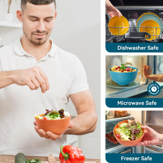 26oz Multicolor Round Lightweight & BPA - Free Wheat Straw Cereal Bowl - Breakfast & Outdoor Use - Luckore - JOLLYCHEF