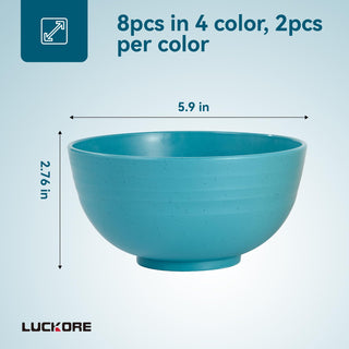26oz Multicolor Round Lightweight & BPA - Free Wheat Straw Cereal Bowl - Breakfast & Outdoor Use - Luckore - JOLLYCHEF