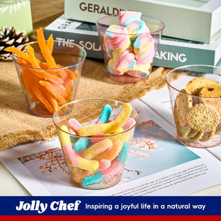 9oz 4 Colors Glitter Wide Mouth PS Plastic Dessert Cups - Party & Wedding - Jolly Chef - JOLLYCHEF