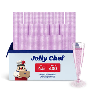4.5oz Purple Glitter PS Plastic Dessert Cup - Plastic Champagne Flutes & Wedding - Jolly Chef - JOLLYCHEF