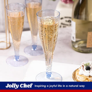 4.5oz Blue Glitter PS Plastic Dessert Cup - Plastic Champagne Flutes & Wedding - Jolly Chef - JOLLYCHEF