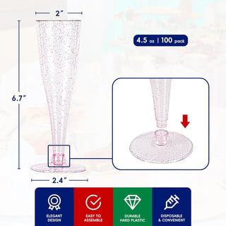 4.5oz Purple Glitter PS Plastic Dessert Cup - Plastic Champagne Flutes & Wedding - Jolly Chef - JOLLYCHEF