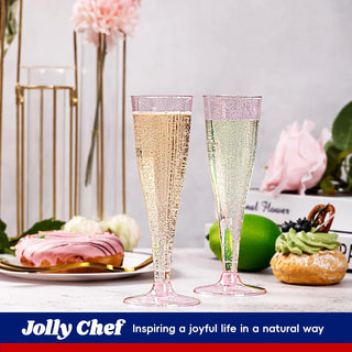 4.5oz Purple Glitter PS Plastic Dessert Cup - Plastic Champagne Flutes & Wedding - Jolly Chef - JOLLYCHEF