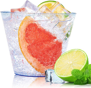 9oz Blue Glitter Wide Mouth PS Plastic Dessert Cups - Party & Wedding - Jolly Chef - JOLLYCHEF