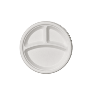 9in/ 10in White Round 3 Compartment Plates - Parties & Family Gatherings - Jolly Chef - JOLLYCHEF