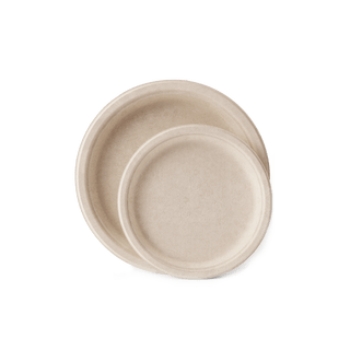 Natural Brown Round Compostable Plate Set - Party & Wedding - Jolly Chef - JOLLYCHEF