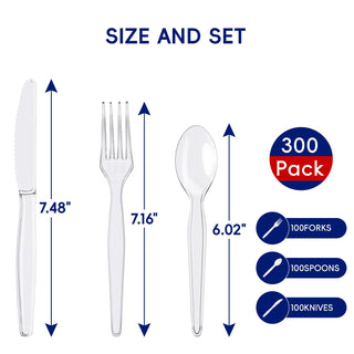 Clear Plastic Cutlery Sets & Spoons & Forks - Weddings & Birthdays - Jolly Chef - JOLLYCHEF