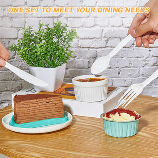 White Plastic Plastic Cutlery - BBQs & Food Delivery - Jolly Chef - JOLLYCHEF