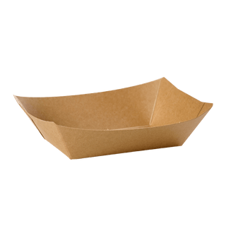 1/4lb / 2lb / 3lb Kraft Brown Paper Food Trays - Snacks & French Fries - JOLLY CHEF - JOLLYCHEF